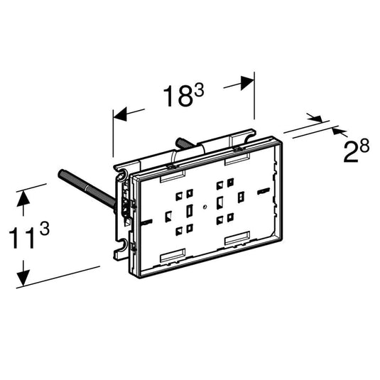 Geberit Omega Dual Flush Cover Plate for Customisation with Sight Frame | 115.088.00.1
