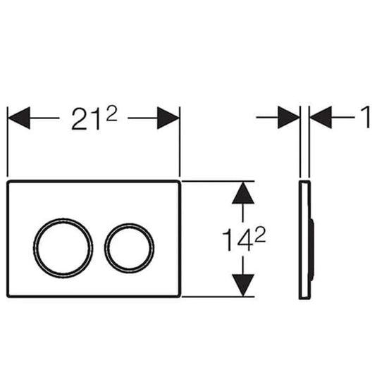 Geberit Omega20 Round Dual Flush Plate Matt Chrome | 115.085.JQ.1