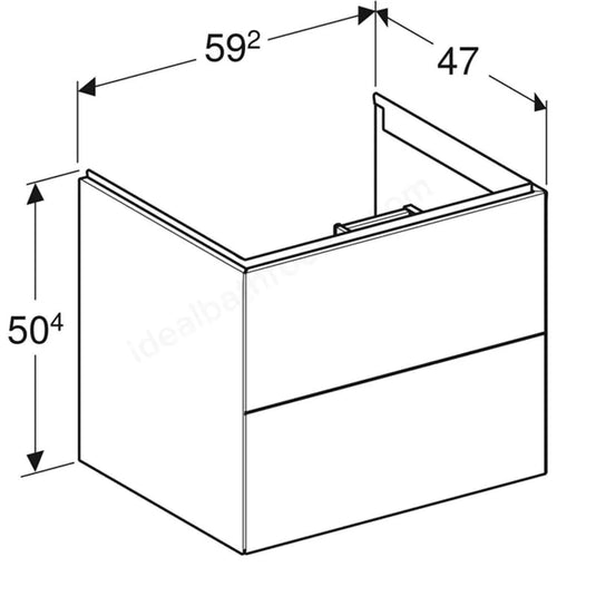 Geberit ONE 2 Drawers 600mm Vanity Unit Sand Grey Gloss | 505.261.00.4