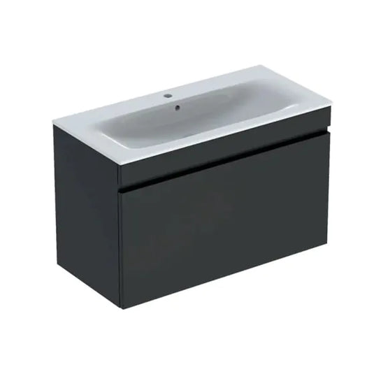Geberit Renova Plan 1000mm Slim Rim Vanity Unit & Basin Lava | 501.917.JK.1
