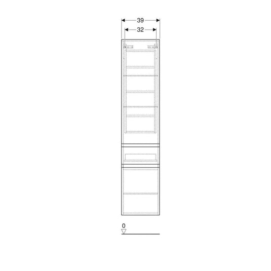 Geberit Renova Plan 180cm Tall Bathroom Cabinet Gloss White | 501.923.01.1