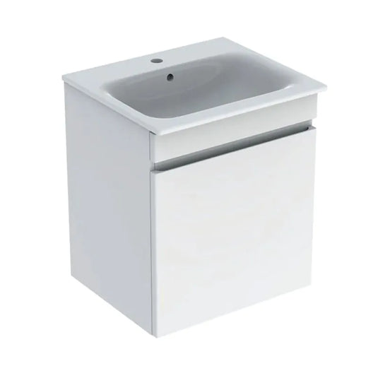 Geberit Renova Plan 600mm Slim Rim Vanity Unit & Basin White | 501.915.01.1