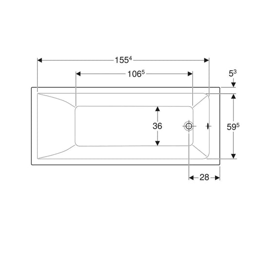 Geberit Renova Plan Single Ended Bath with Feet 1700x700mm | 554.314.01.1
