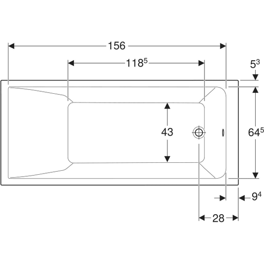 Geberit Renova Plan Single Ended Bath with Feet 1700x750mm | 554.315.01.1