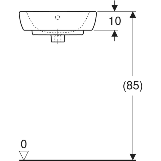 Geberit Selnova 414mm Corner Basin 1 Tap Hole | 501.445.00.7