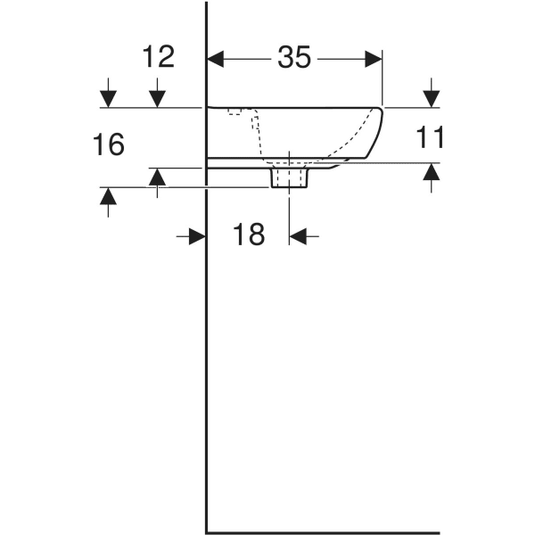 Geberit Selnova 450mm Square Cloakroom Basin 2 Tap Holes | 501.474.00.7