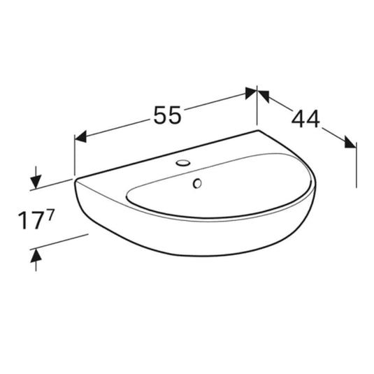 Geberit Selnova 550mm Countertop Basin 1 Tap Hole | 501.060.00.6