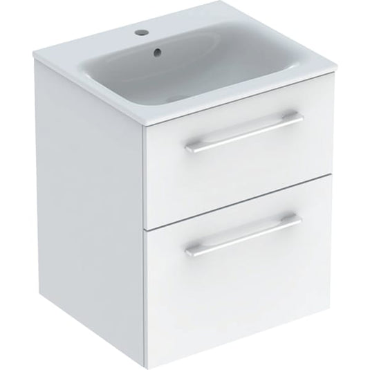 Geberit Selnova 550mm Square Vanity Unit & Basin 2 Drawers White | 501.232.00.1