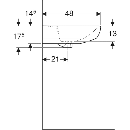 Geberit Selnova 600mm Countertop Basin 2 Tap Holes | 501.402.00.7