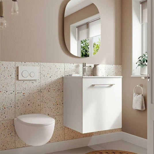 Geberit Selnova 600mm Square Vanity Unit & Basin 1 Door White | 501.252.00.1