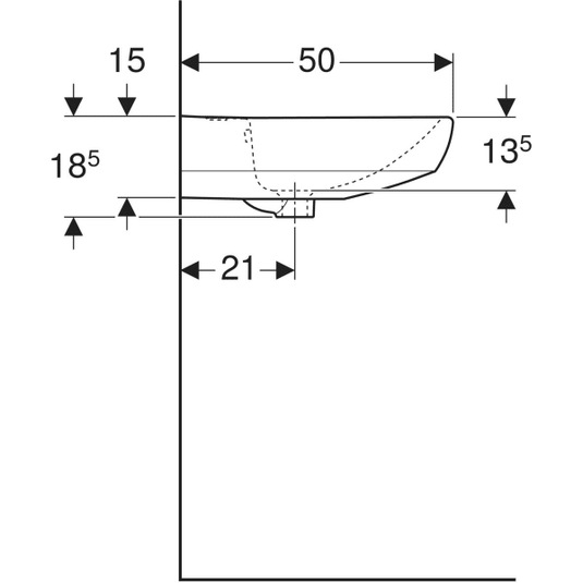 Geberit Selnova 650mm Countertop Basin 2 Tap Holes | 501.403.00.7