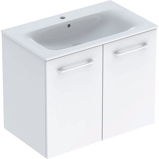 Geberit Selnova 800mm Square Vanity Unit & Basin 2 Doors White | 501.256.00.1