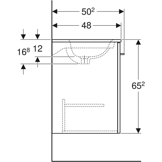 Geberit Selnova 800mm Square Vanity Unit & Basin 2 Doors White | 501.256.00.1