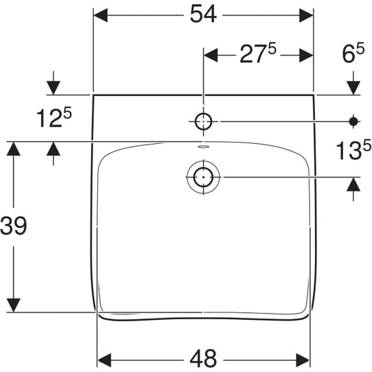 Geberit Selnova Comfort 550mm Countertop Basin 1 Tap Hole | 501.461.00.7