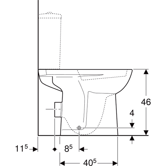 Geberit Selnova Comfort Raised Height Close Coupled Pan 460mm | 501.456.00.6