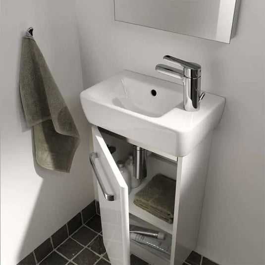 Geberit Selnova Compact 400mm Right-Hand Countertop Basin 1 Tap Hole | 501.517.00.7