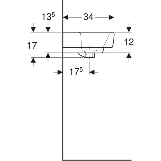 Geberit Selnova Compact 450mm Countertop Basin 2 Tap Holes | 501.516.00.7