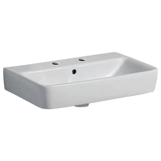 Geberit Selnova Compact 600mm Wash Basin 2 Tap Holes | 501.512.00.7