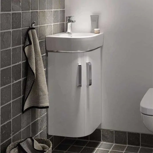 Geberit Selnova Compact Vanity Unit for 450mm Corner Basin White | 501.484.00.1