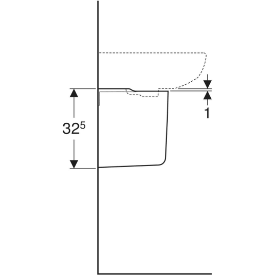 Geberit Selnova Semi Pedestal 325mm | 501.455.00.6