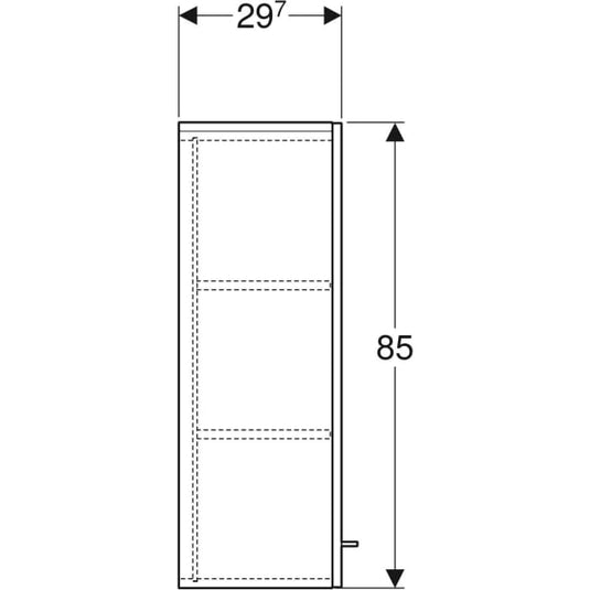 Geberit Selnova Square 1 Door Bathroom Wall Cabinet 330mm Hickory | 501.279.00.1