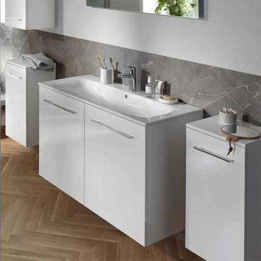 Geberit Selnova Square 1000mm Vanity Unit & Basin 2 Doors 1000mm White | 501.260.00.1