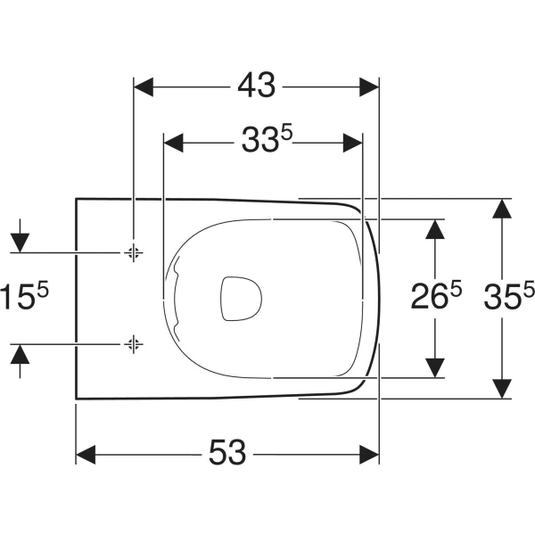 Geberit Selnova Square Rimless Back To Wall Pan | 501.564.01.7