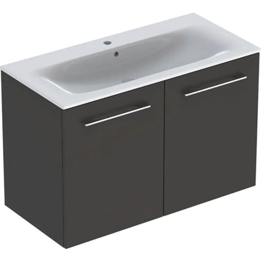 Geberit Selnova Square Slim Vanity Unit & Basin 2 Doors 1000mm Lava | 501.261.00.1