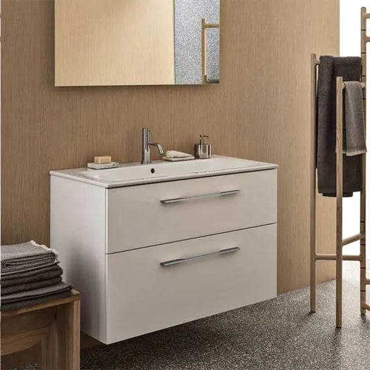 Geberit Selnova Square Vanity Unit & Basin 2 Drawers 1000mm White | 501.244.00.1