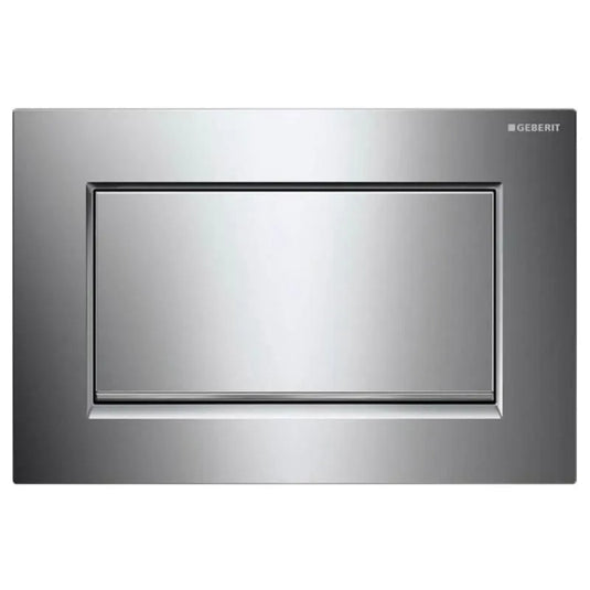 Geberit Sigma10 Square Single Flush Plate Stop & Go Easy Clean Chrome & Gloss Chrome | 115.893.KX.1