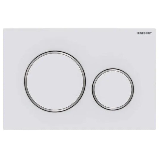 Geberit Sigma20 Round Dual Flush Plate Matt White / Chrome | 115.882.JT.1