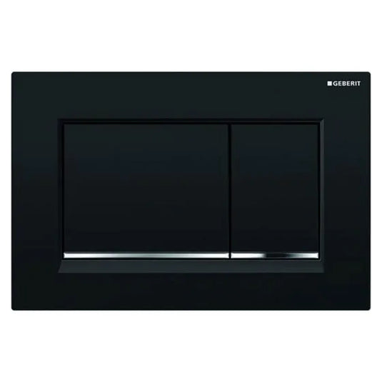 Geberit Sigma20 Square Dual Flush Plate Black / Chrome | 115.883.KM.1