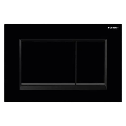 Geberit Sigma20 Square Dual Flush Plate Black / Matt Black | 115.883.DW.1