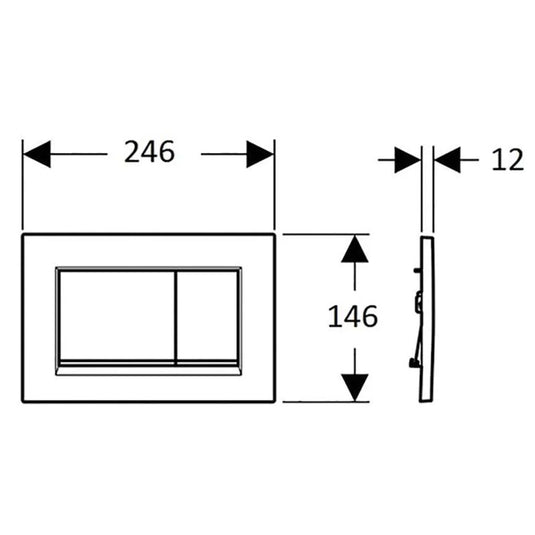 Geberit Sigma20 Square Dual Flush Plate Matt Chrome | 115.883.JQ.1