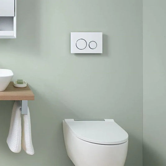 Geberit Sigma50 Round Dual Flush Plate White & Chrome | 115.884.SI.1