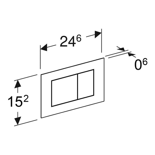 Geberit Sigma40 Square Dual Flush Plate White Glass | 115.629.SI.1