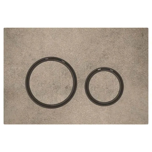 Geberit Sigma50 Round Dual Flush Plate Concrete Look & Black Chrome | 115.651.JV.1