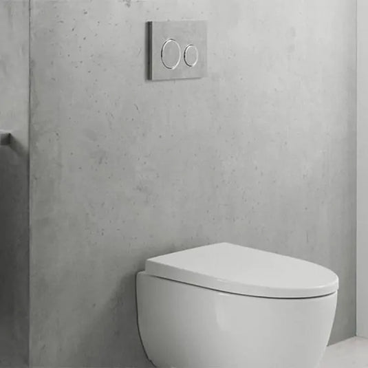 Geberit Sigma50 Round Dual Flush Plate Concrete Look & Chrome | 115.884.JV.1