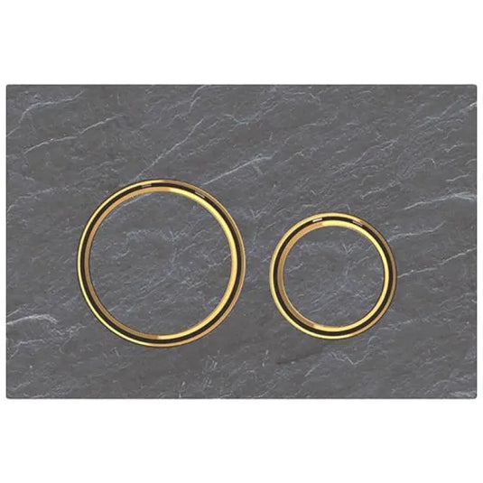 Geberit Sigma50 Round Dual Flush Plate Mustang Slate & Brass | 115.652.JM.1