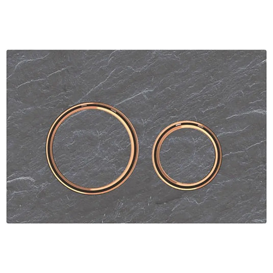 Geberit Sigma50 Round Dual Flush Plate Mustang Slate & Red Gold | 115.650.JM.1