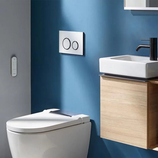 Geberit Sigma50 Round Dual Flush Plate White & Black Chrome White | 115.651.SI.1