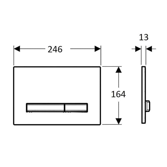 Geberit Sigma50 Square Dual Flush Plate Black & Brass Black | 115.672.DW.2