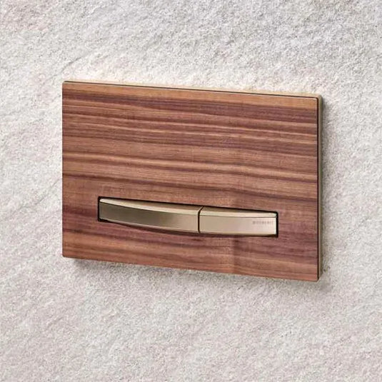 Geberit Sigma50 Square Dual Flush Plate Black Walnut & Red Gold | 115.670.JX.2