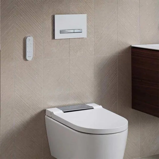 Geberit Sigma50 Square Dual Flush Plate Chrome & White | 115.788.11.2