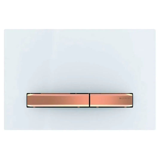 Geberit Sigma50 Square Dual Flush Plate White & Red Gold | 115.670.11.2