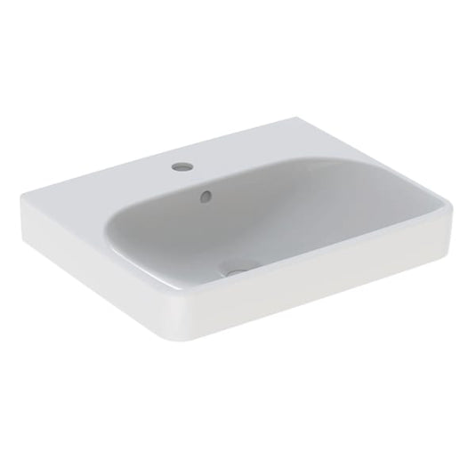 Geberit Smyle Square 550mm Wash Basin 1 Tap Hole | 500.259.01.1