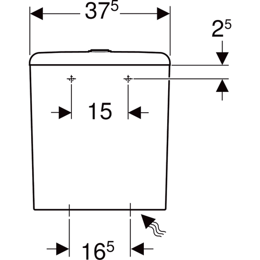Geberit Smyle Square Close Coupled Cistern White | 500.214.01.1