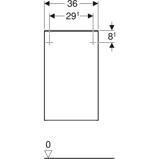 Geberit Smyle Square Low Bathroom Wall Cabinet 1 RH Door 360mm Sand | 500.360.JL.1