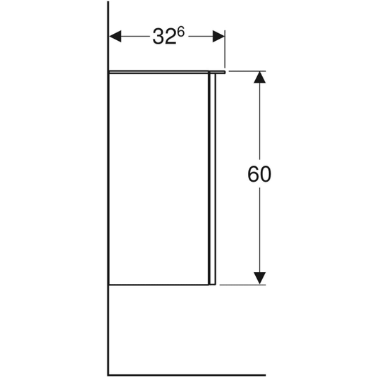 Geberit Smyle Square Low Bathroom Wall Cabinet 1 RH Door 360mm Sand | 500.360.JL.1