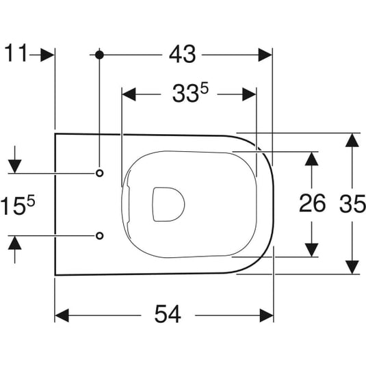 Geberit Smyle Square Rimless Shrouded Washdown Wall Hung Pan | 500.208.01.1